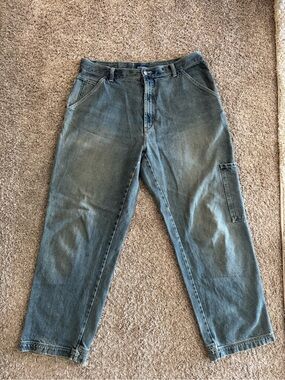Y2K Sideout Carpenter Skater Jeans in Faded Blue